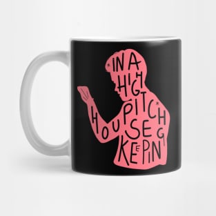 jjs silhouette housekeeping quote (obx) in red/coral Mug